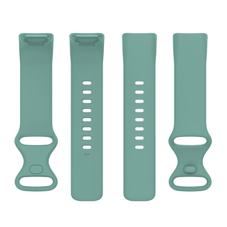 For Fitbit Charge 6 Solid Color Butterfly Buckle Silicone Watch Band, Size:L Size(Pine Green) - Watch Bands by PMC Jewellery | Online Shopping South Africa | PMC Jewellery | Buy Now Pay Later Mobicred