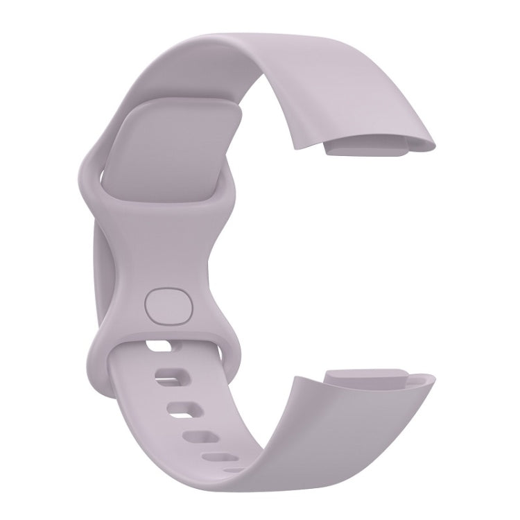 For Fitbit Charge 6 Solid Color Butterfly Buckle Silicone Watch Band, Size:S Size(Light Purple) - Watch Bands by PMC Jewellery | Online Shopping South Africa | PMC Jewellery | Buy Now Pay Later Mobicred