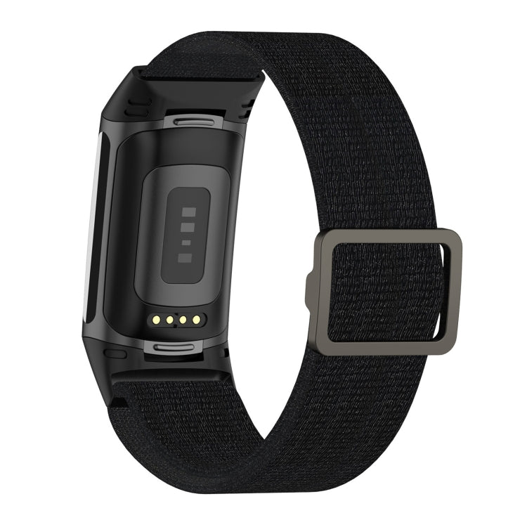 For Fitbit Charge 6 Elastic Nylon Braid Watch Band(Black) - Watch Bands by PMC Jewellery | Online Shopping South Africa | PMC Jewellery | Buy Now Pay Later Mobicred