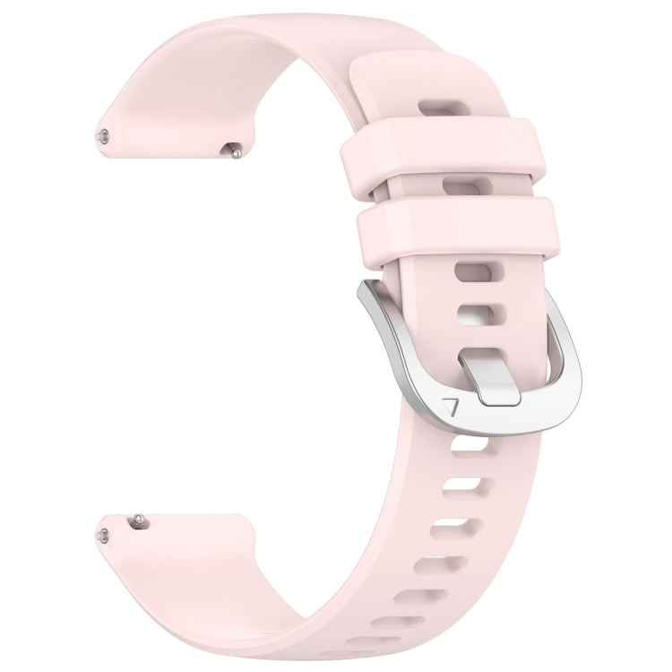 For Garmin Vivoactive 5 Liquid Glossy Silver Buckle Silicone Watch Band(Pink) - Watch Bands by PMC Jewellery | Online Shopping South Africa | PMC Jewellery