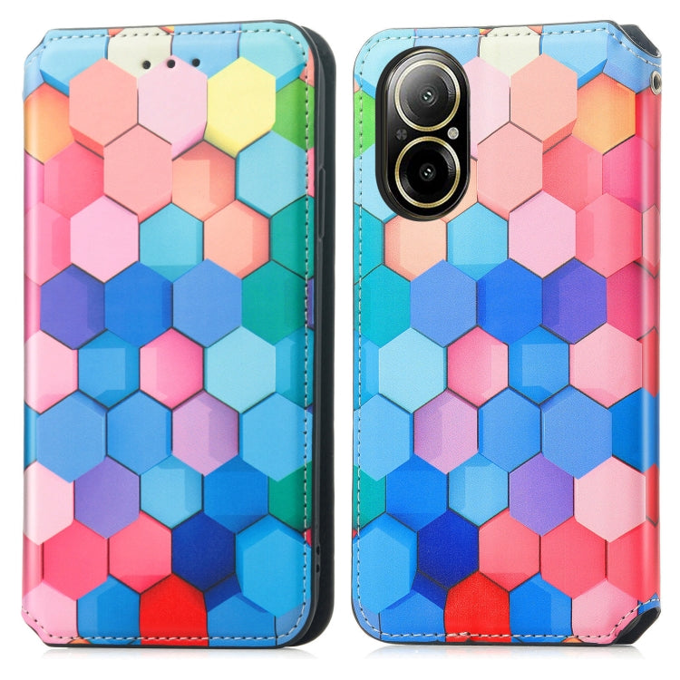 For Realme C67 4G CaseNeo Colorful Magnetic Leather Phone Case(Colored Squares) - C67 Cases by PMC Jewellery | Online Shopping South Africa | PMC Jewellery | Buy Now Pay Later Mobicred