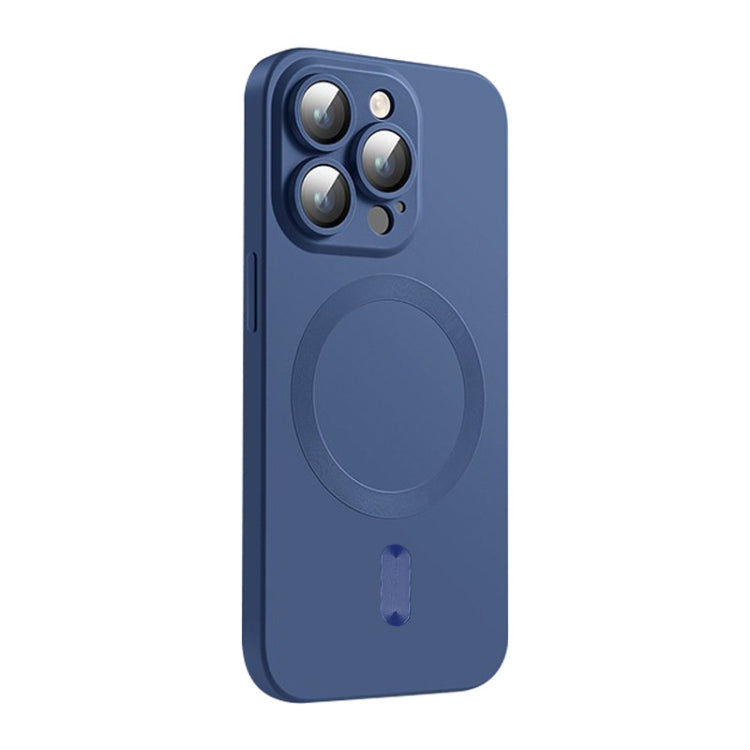 For iPhone 16 Pro ENKAY MagSafe Matte TPU Phone Case with Lens Film(Dark Blue) - iPhone 16 Pro Cases by ENKAY | Online Shopping South Africa | PMC Jewellery | Buy Now Pay Later Mobicred