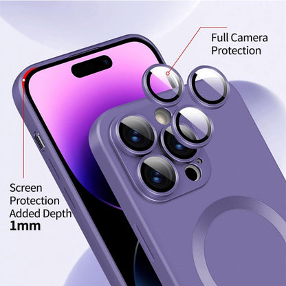 For iPhone 16 Plus ENKAY MagSafe Matte TPU Phone Case with Lens Film(Blue) - iPhone 16 Plus Cases by ENKAY | Online Shopping South Africa | PMC Jewellery | Buy Now Pay Later Mobicred