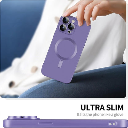 For iPhone 16 Pro Max ENKAY MagSafe Matte TPU Phone Case with Lens Film(Purple) - iPhone 16 Pro Max Cases by ENKAY | Online Shopping South Africa | PMC Jewellery | Buy Now Pay Later Mobicred