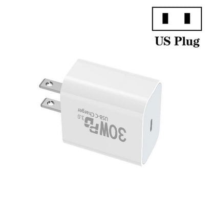 Single Port PD30W USB-C / Type-C Charger with Type-C to 8 Pin Data Cable US Plug - USB Charger by PMC Jewellery | Online Shopping South Africa | PMC Jewellery | Buy Now Pay Later Mobicred