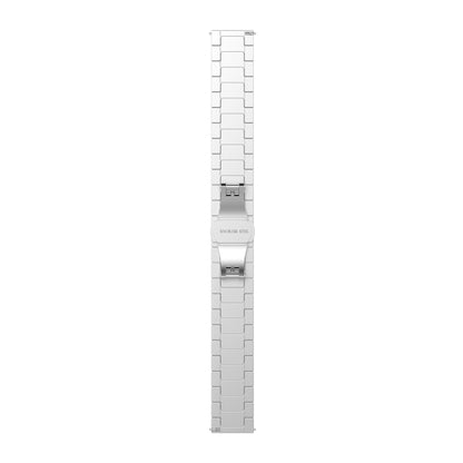 For Garmin Vivoactive 4S One Bead Butterfly Buckle Stainless Steel Metal Watch Band(Silver) - Watch Bands by PMC Jewellery | Online Shopping South Africa | PMC Jewellery