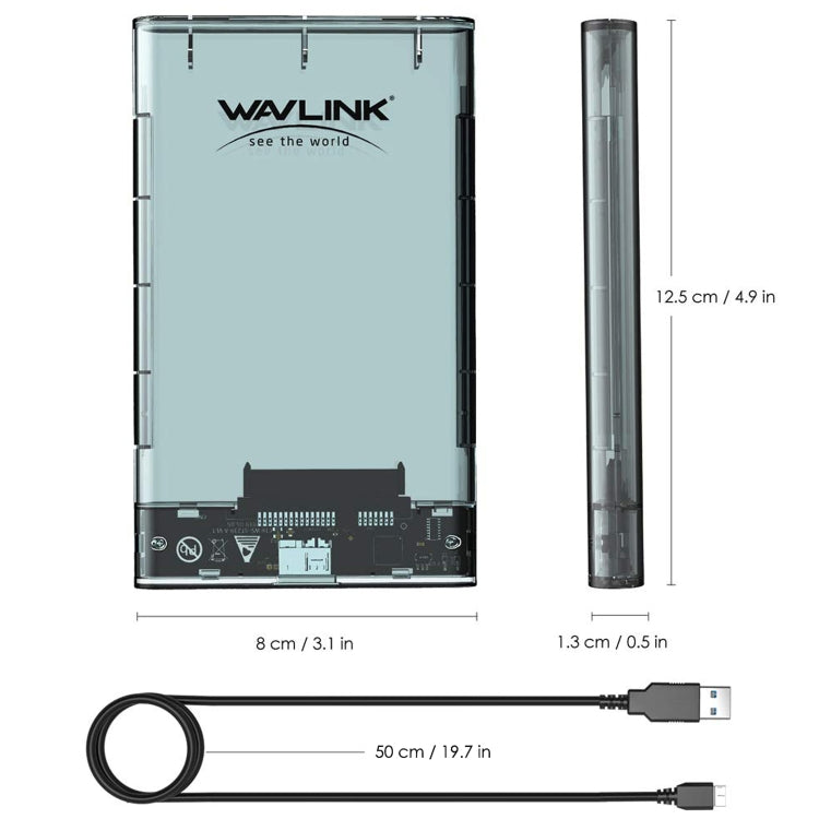 WAVLINK ST239 USB3.0 Transparent SATA External Solid-state SSD 2.5-inch Mobile Hard Disk Case - HDD Enclosure by WAVLINK | Online Shopping South Africa | PMC Jewellery | Buy Now Pay Later Mobicred