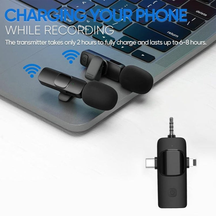 2 in 1 Wireless Lavalier Microphones for iPhone / Android - Microphone by PMC Jewellery | Online Shopping South Africa | PMC Jewellery | Buy Now Pay Later Mobicred