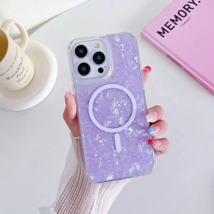 For iPhone 13 Pro Max Shell Texture MagSafe TPU Phone Case(Purple) - iPhone 13 Pro Max Cases by PMC Jewellery | Online Shopping South Africa | PMC Jewellery