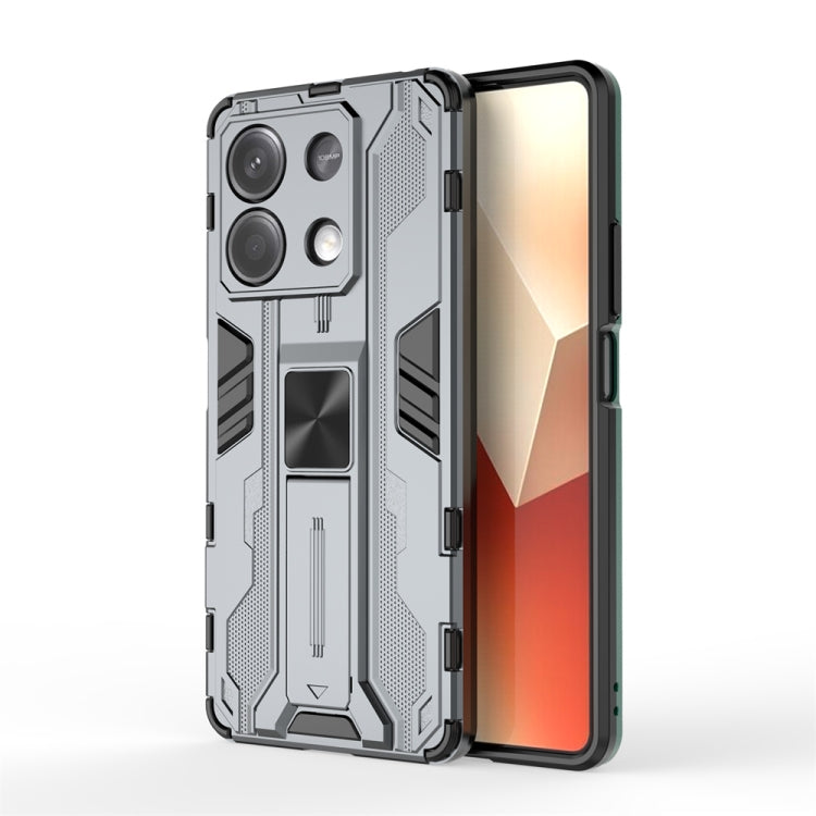 For Redmi Note 13 5G Supersonic Armor PC Hybrid TPU Phone Case(Grey) - Note 13 Cases by PMC Jewellery | Online Shopping South Africa | PMC Jewellery | Buy Now Pay Later Mobicred