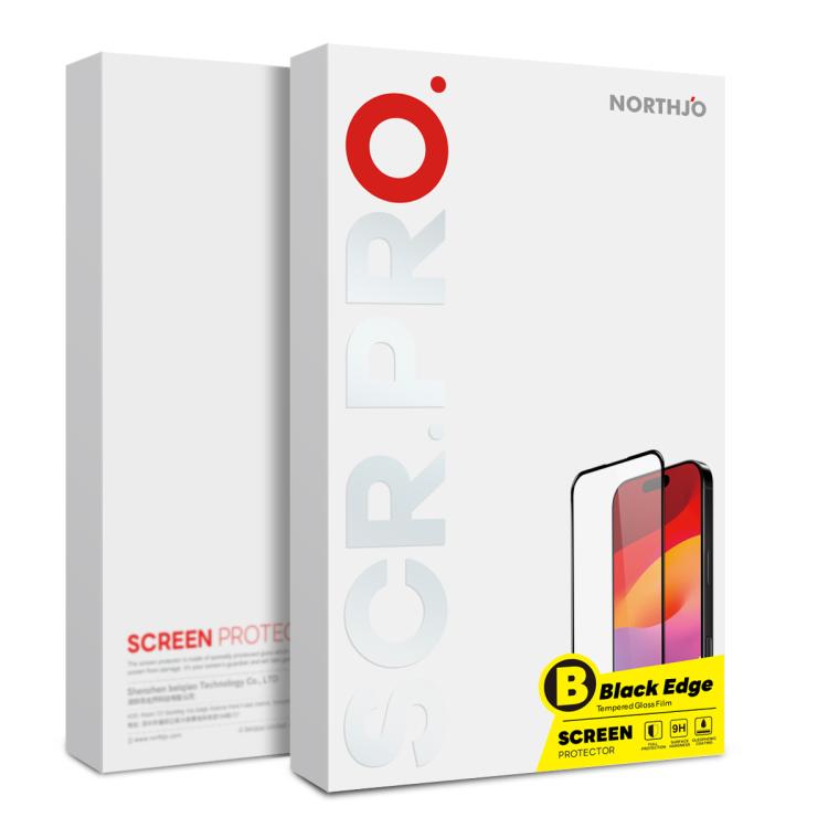 For iPhone 17 Pro Max NORTHJO A++ Screen Protector Full Glue Silk Printing Tempered Glass Film(Black) - iPhone 17 Pro Max Tempered Glass by NORTHJO | Online Shopping South Africa | PMC TechLife | Buy Now Pay Later Mobicred