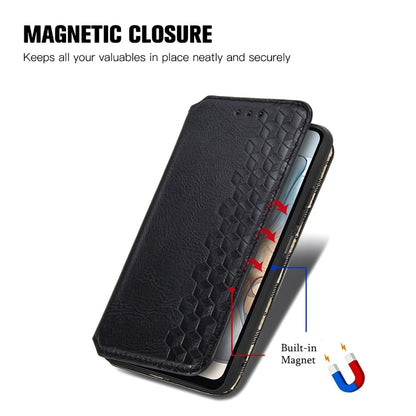 For Motorola Moto G24 Power Cubic Grid Pressed Magnetic Leather Phone Case(Black) - Motorola Cases by PMC Jewellery | Online Shopping South Africa | PMC Jewellery | Buy Now Pay Later Mobicred