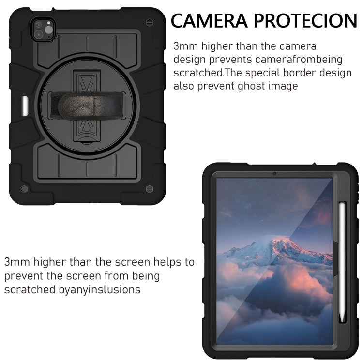 For iPad Air 11 2025 / 2024 Silicone Hybrid PC Shockproof Tablet Case with Shoulder Strap(Black) - iPad Air 11 2025 / 2024 Cases by PMC TechLife | Online Shopping South Africa | PMC TechLife | Buy Now Pay Later Mobicred