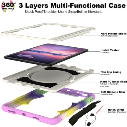 For iPad Air 11 2025 / 2024 Silicone Hybrid PC Shockproof Tablet Case with Shoulder Strap(Colorful Purple) - iPad Air 11 2025 / 2024 Cases by PMC Jewellery | Online Shopping South Africa | PMC Jewellery | Buy Now Pay Later Mobicred