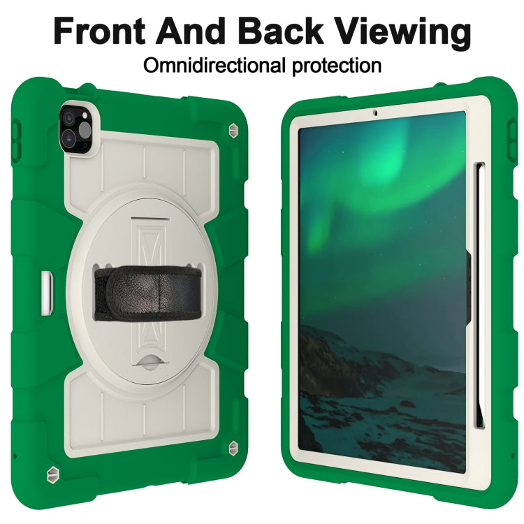 For iPad Pro 11 2024 Silicone Hybrid PC Shockproof Tablet Case with Shoulder Strap(Classic Green) - iPad Pro 11 2024 Cases by PMC TechLife | Online Shopping South Africa | PMC TechLife | Buy Now Pay Later Mobicred