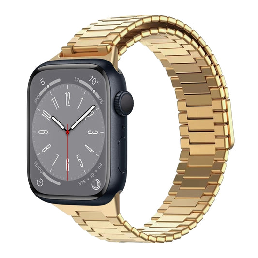 For Apple Watch Series 8 41mm Bamboo Magnetic Stainless Steel Metal Watch Strap(Gold) - Watch Bands by PMC Jewellery | Online Shopping South Africa | PMC Jewellery