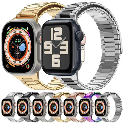 For Apple Watch Series 5 44mm Bamboo Magnetic Stainless Steel Metal Watch Strap(Rose Gold) - Watch Bands by PMC Jewellery | Online Shopping South Africa | PMC Jewellery