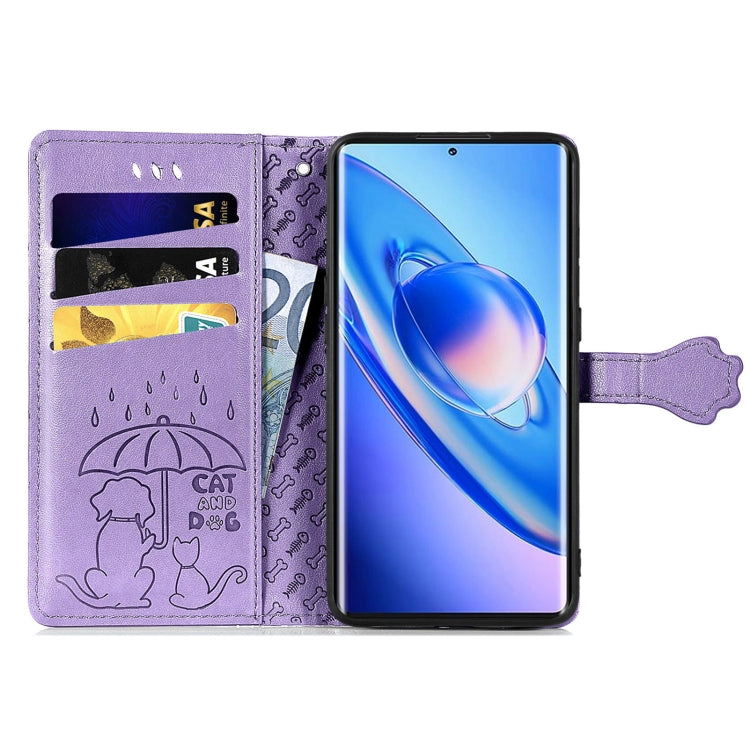 For Blackview A200 Pro Cat and Dog Embossed Leather Phone Case(Purple) - More Brand by PMC Jewellery | Online Shopping South Africa | PMC Jewellery