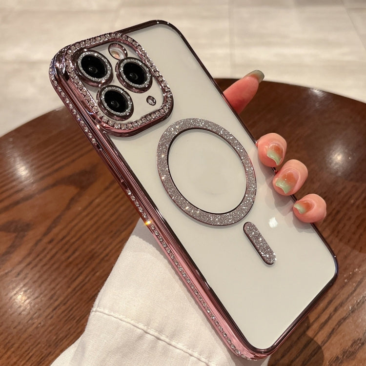 For iPhone 16 Pro Max Diamond Plated MagSafe TPU Phone Case(Pink) - iPhone 16 Pro Max Cases by PMC TechLife | Online Shopping South Africa | PMC TechLife | Buy Now Pay Later Mobicred