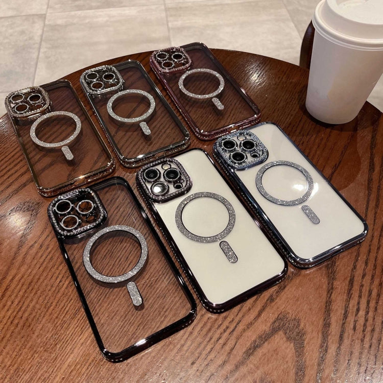 For iPhone 14 Pro Diamond Gradient Plated MagSafe TPU Phone Case(Black) - iPhone 14 Pro Cases by PMC TechLife | Online Shopping South Africa | PMC TechLife