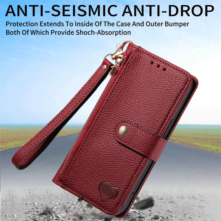 For Samsung Galaxy S24+ 5G Love Zipper Lanyard Leather Phone Case(Red) - Galaxy S24+ 5G Cases by PMC Jewellery | Online Shopping South Africa | PMC Jewellery | Buy Now Pay Later Mobicred