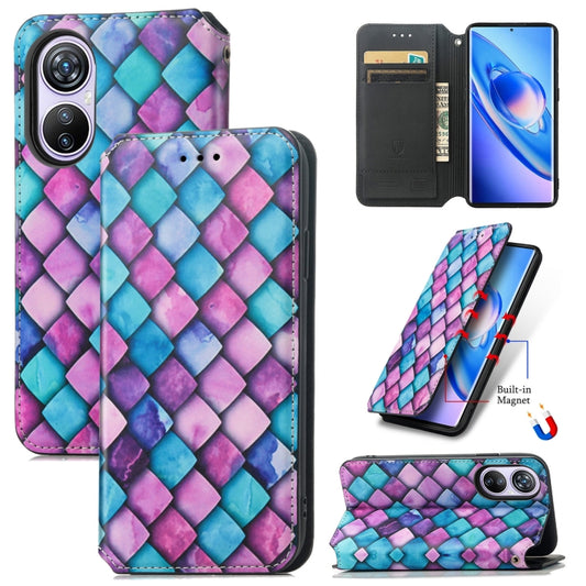 For Blackview A200 Pro CaseNeo Colorful Magnetic Leather Phone Case(Purple Scales) - More Brand by PMC Jewellery | Online Shopping South Africa | PMC Jewellery