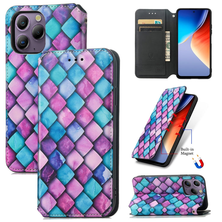 For Blackview  A96 CaseNeo Colorful Magnetic Leather Phone Case(Purple Scales) - More Brand by PMC Jewellery | Online Shopping South Africa | PMC Jewellery