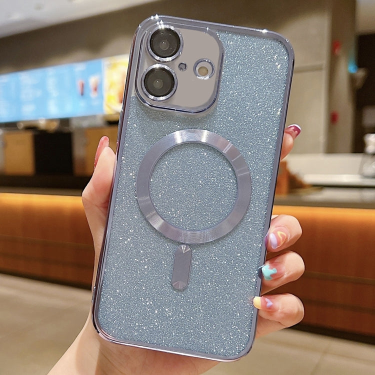 For iPhone 16 Glitter Electroplating MagSafe TPU Phone Case(Blue) - iPhone 16 Cases by PMC TechLife | Online Shopping South Africa | PMC TechLife | Buy Now Pay Later Mobicred
