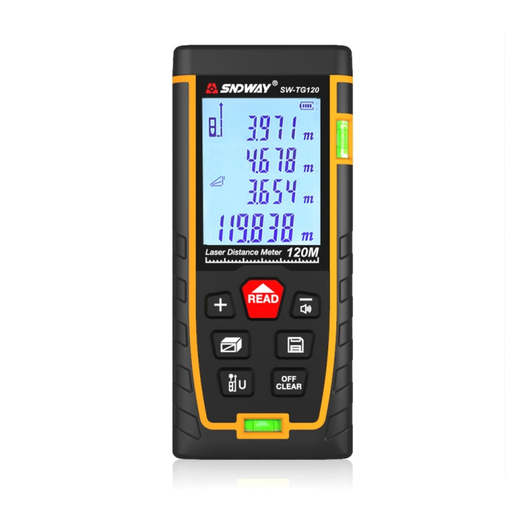 SNDWAY Double Horizontal bubble Rangefinder Laser Distance Meter Range Hand Tool Device SW-TG120 - free shipping - PMC Jewellery - Order now!