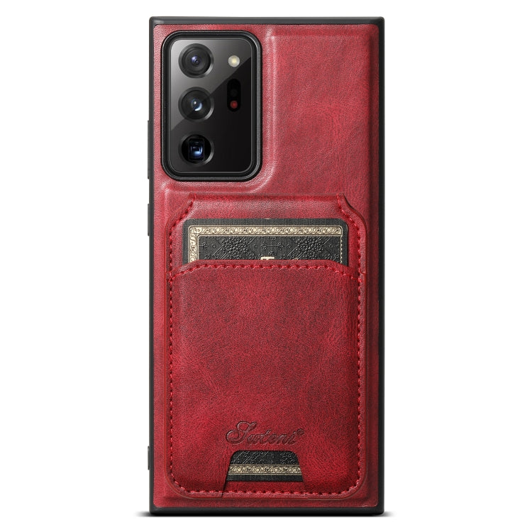 For Samsung Galaxy Note20 Ultra 5G Suteni H15  Oil Eax Leather Detachable Wallet Back Phone Case(Red) - Galaxy Note20 Ultra Cases by Suteni | Online Shopping South Africa | PMC Jewellery | Buy Now Pay Later Mobicred