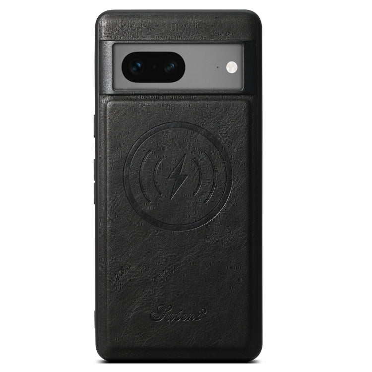 For Google Pixel 7 Suteni H15 Oil Eax Leather Detachable Wallet Back Phone Case(Black) - Google Cases by Suteni | Online Shopping South Africa | PMC Jewellery | Buy Now Pay Later Mobicred