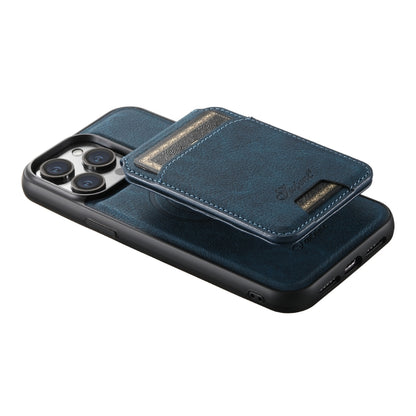 For iPhone 15 Plus Suteni H16 Litchi Texture Leather Detachable Wallet Back Phone Case(Blue) - iPhone 15 Plus Cases by Suteni | Online Shopping South Africa | PMC Jewellery | Buy Now Pay Later Mobicred