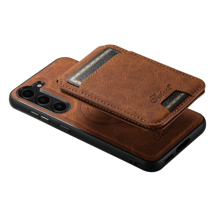 For Samsung Galaxy S24 5G Suteni H16 Litchi Texture Leather Detachable Wallet Back Phone Case(Brown) - Galaxy S24 5G Cases by Suteni | Online Shopping South Africa | PMC Jewellery | Buy Now Pay Later Mobicred