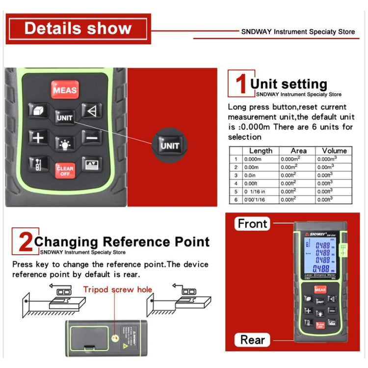 SNDWAY Range Finder Laser Handheld Range Finder SW-T60 - Laser Rangefinder by SNDWAY | Online Shopping South Africa | PMC Jewellery | Buy Now Pay Later Mobicred