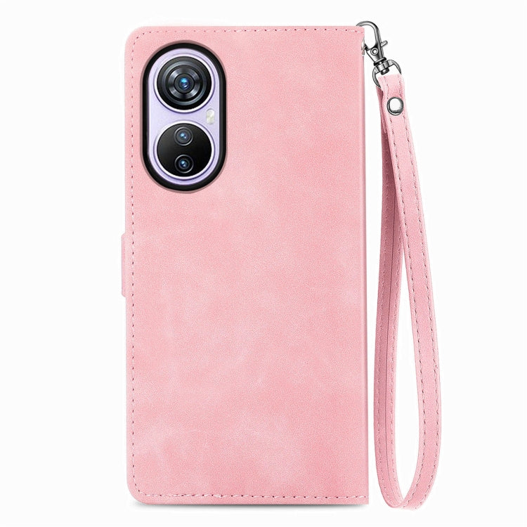 For Blackview A200 Pro Embossed Flower Zipper Leather Phone Case(Pink) - More Brand by PMC Jewellery | Online Shopping South Africa | PMC Jewellery