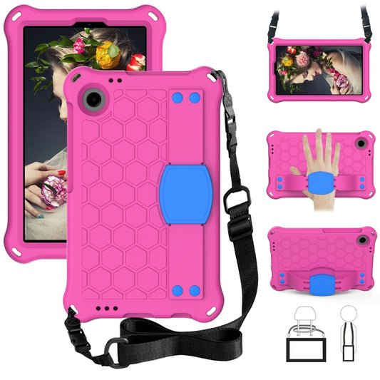 For Blackview Tab 60 8.7 2023 Honeycomb EVA Hybrid PC Tablet Case with Strap(RoseRed+Blue) - Others by PMC Jewellery | Online Shopping South Africa | PMC Jewellery