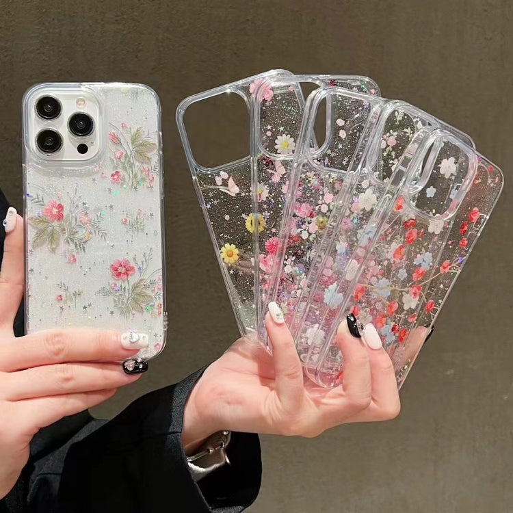 For  iPhone 13 Spring Garden Epoxy TPU Phone Case(F05 Pink and White Flowers) - iPhone 13 Cases by PMC Jewellery | Online Shopping South Africa | PMC Jewellery