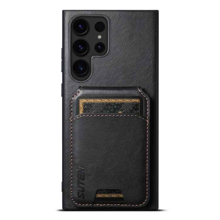 For Samsung Galaxy S24 Ultra Suteni H02 Leather Wallet Stand Back Phone Case(Black) - Galaxy S24 Ultra 5G Cases by Suteni | Online Shopping South Africa | PMC Jewellery | Buy Now Pay Later Mobicred