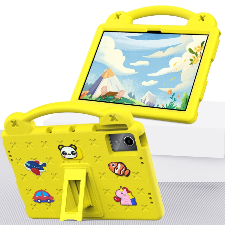 For DOOGEE T30 Pro 11 2023 Handle Kickstand Children EVA Shockproof Tablet Case(Yellow) - Others by PMC Jewellery | Online Shopping South Africa | PMC Jewellery | Buy Now Pay Later Mobicred