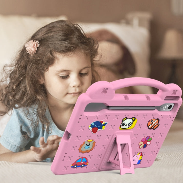For  Lenovo Tab  P12 / Xiaoxin Pad Pro 12.7 Handle Kickstand Children EVA Shockproof Tablet Case(Pink) - Lenovo by PMC TechLife | Online Shopping South Africa | PMC TechLife | Buy Now Pay Later Mobicred