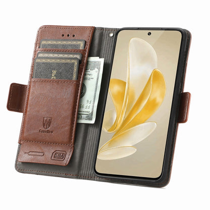 For vivo X100 CaseNeo Splicing Dual Magnetic Buckle Leather Phone Case(Brown) - X100 Cases by imak | Online Shopping South Africa | PMC Jewellery | Buy Now Pay Later Mobicred