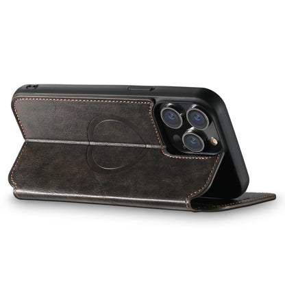 For iPhone 15 Suteni J05 Leather Magnetic MagSafe Phone Case(Black) - iPhone 15 Cases by Suteni | Online Shopping South Africa | PMC Jewellery | Buy Now Pay Later Mobicred