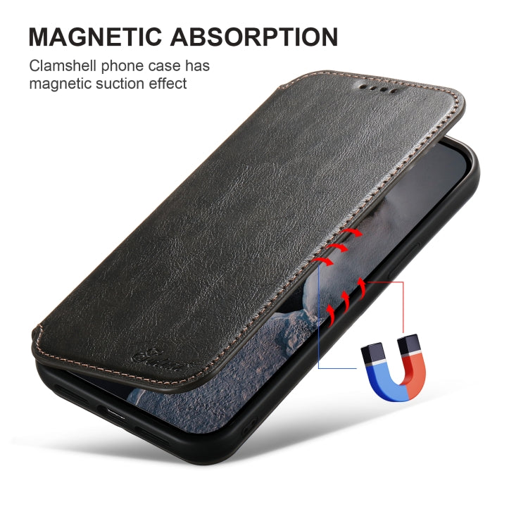 For iPhone 16 Plus Suteni J05 Leather Magnetic MagSafe Phone Case(Black) - iPhone 16 Plus Cases by Suteni | Online Shopping South Africa | PMC Jewellery | Buy Now Pay Later Mobicred