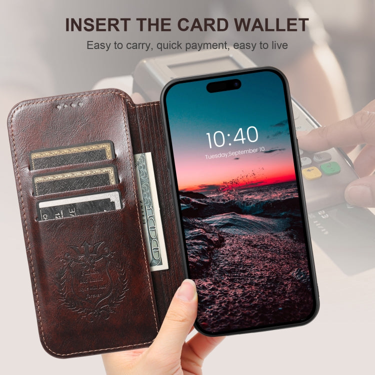 For iPhone 16 Plus Suteni J05 Leather Magnetic MagSafe Phone Case(Brown) - iPhone 16 Plus Cases by Suteni | Online Shopping South Africa | PMC Jewellery | Buy Now Pay Later Mobicred