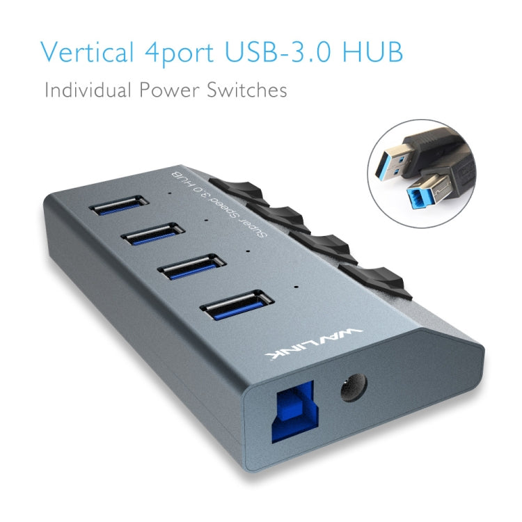 WAVLINK WL-UH3049 USB 3.0 4-Ports Desktop Fast Charger Station with Independent Switch(AU Plug) - USB 3.0 HUB by WAVLINK | Online Shopping South Africa | PMC Jewellery | Buy Now Pay Later Mobicred
