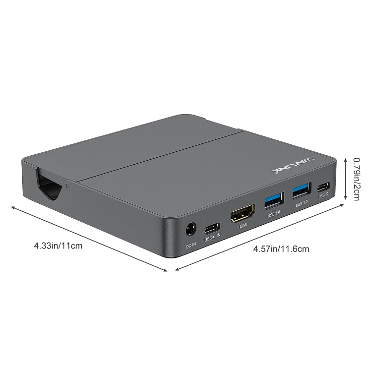 WAVLINK WL-UHP3D01 Portable Type-C Cell Phone Docking Station Multi-Port USB HUB Adapter(EU Plug) - free shipping - PMC Jewellery - Order now!