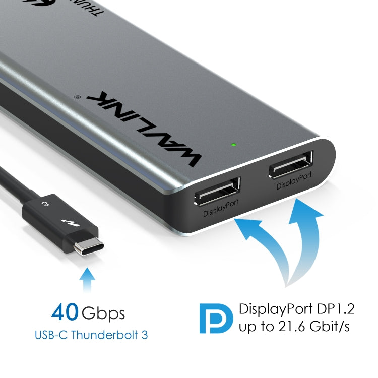 WAVLINK WL-UTD05 Multi-Function 4-in-1 Extender Type-C to DP Thunderbolt 3 Connector 4K Transfer - USB HUB by WAVLINK | Online Shopping South Africa | PMC Jewellery | Buy Now Pay Later Mobicred