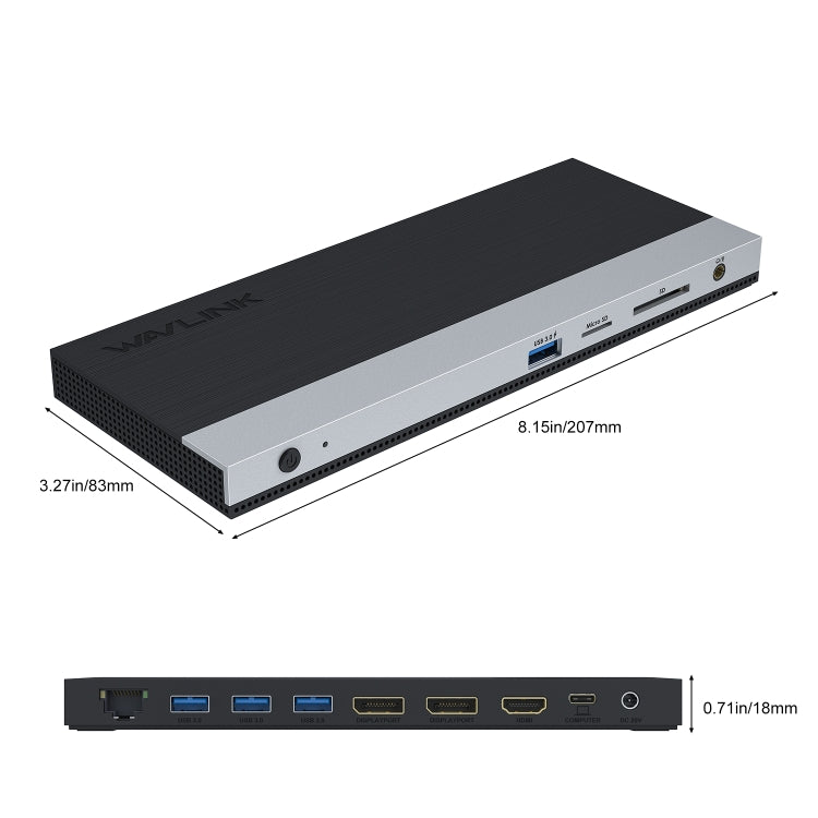 WAVLINK WL-UMD01 USB3.0 Splitter Docking Station Gigabit Ethernet / DP / HD Cable Converter(AU Plug) - USB 3.0 HUB by WAVLINK | Online Shopping South Africa | PMC Jewellery | Buy Now Pay Later Mobicred