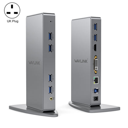 WAVLINK WL-UG39DK7 USB3.0 Hub Adapter Multi-Screen Graphics Card Universal Docking Station, Plug:UK Plug - USB HUB by WAVLINK | Online Shopping South Africa | PMC Jewellery | Buy Now Pay Later Mobicred