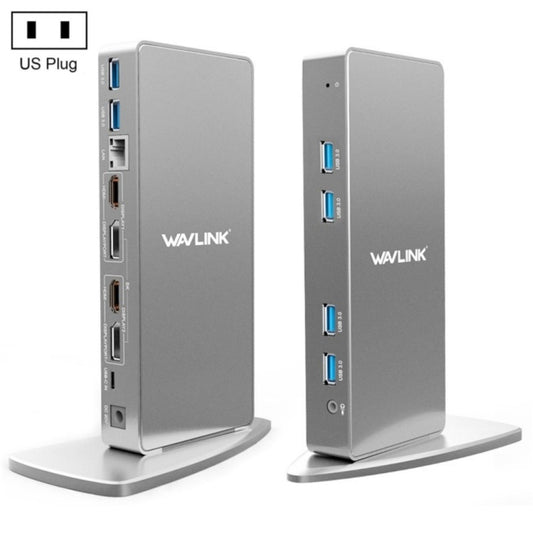 WAVLINK WL-UG69DK7 Laptops Type-C Universal Desktop Docking Station Aluminum Alloy HUB Adapter(US Plug) - USB HUB by WAVLINK | Online Shopping South Africa | PMC Jewellery | Buy Now Pay Later Mobicred